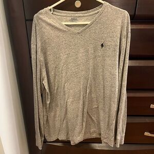 Polo by Ralph Lauren Men's Heather Gray Long Sleeve Tee
